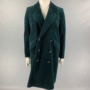 The Kooples Dark Green Corduroy Trench Coat Size 40